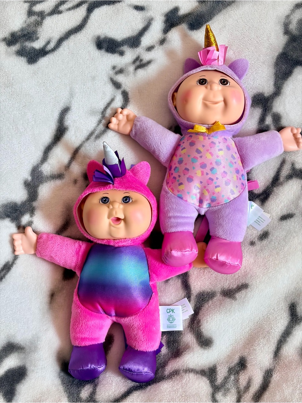 CPK (2021) Unicorn Cuties 10” Plush Dolls (2 Piece Lot)/ EUC